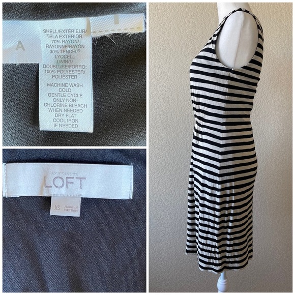Loft stripped soft stretch and lined dress - xs - Picture 2 of 2